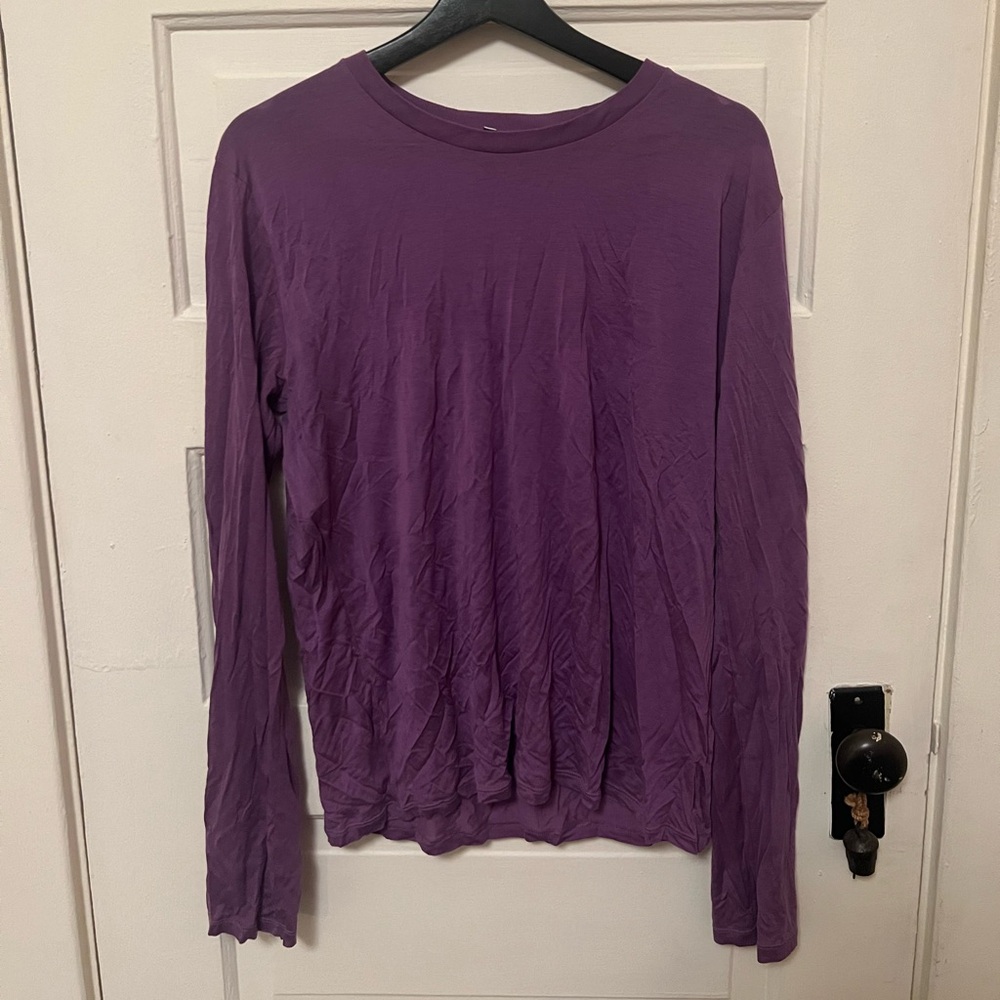 BASERANGE purple long sleeve tee bamboo lyocell
